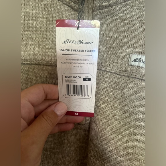Eddie Bauer NWT 1/4 Zip Sweater Fleece - Picture 3 of 5